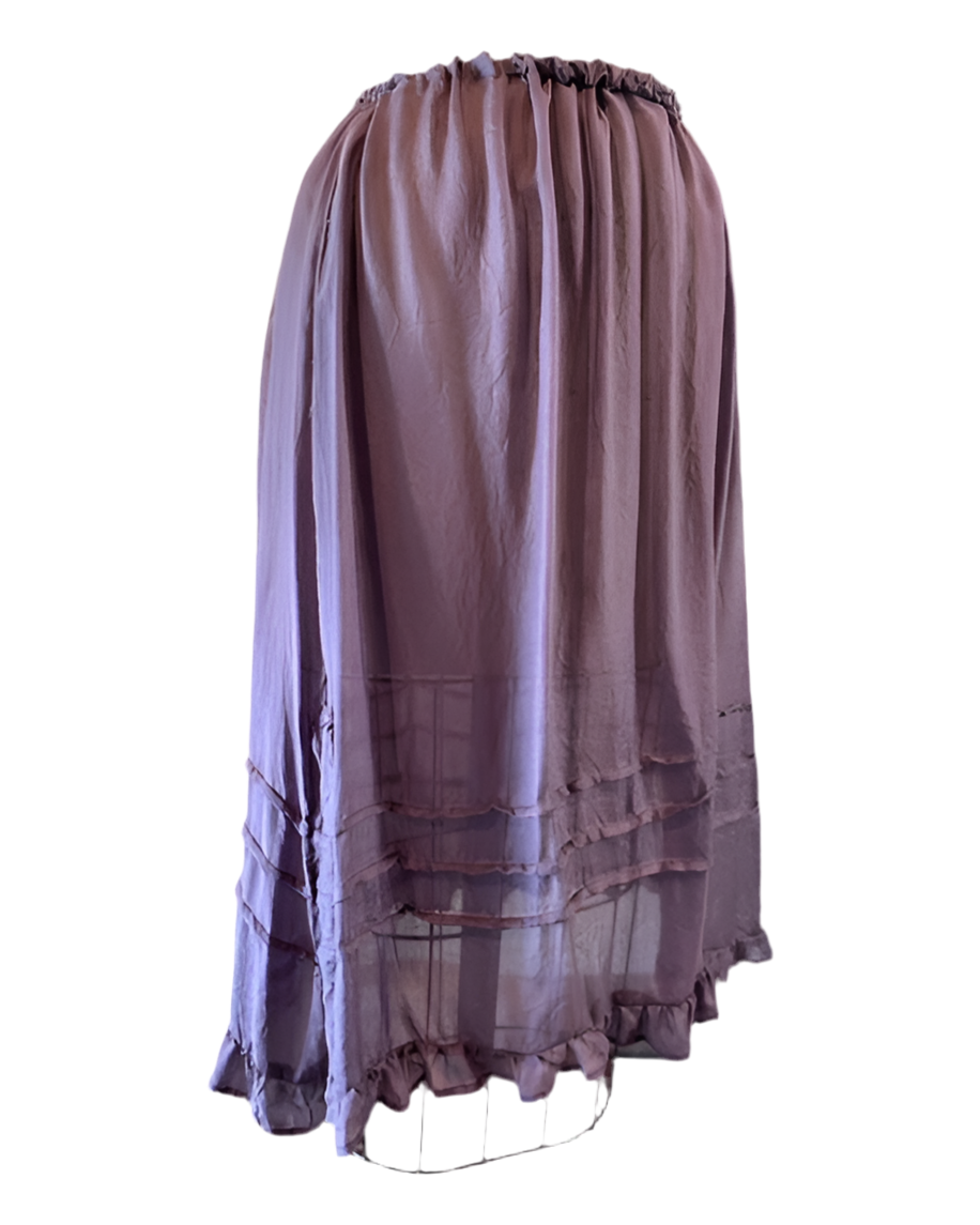 PINTUCK UNDERSKIRT WITH RUFFLES - SUGARED PLUM