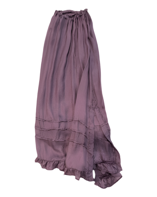 PINTUCK UNDERSKIRT WITH RUFFLES - SUGARED PLUM