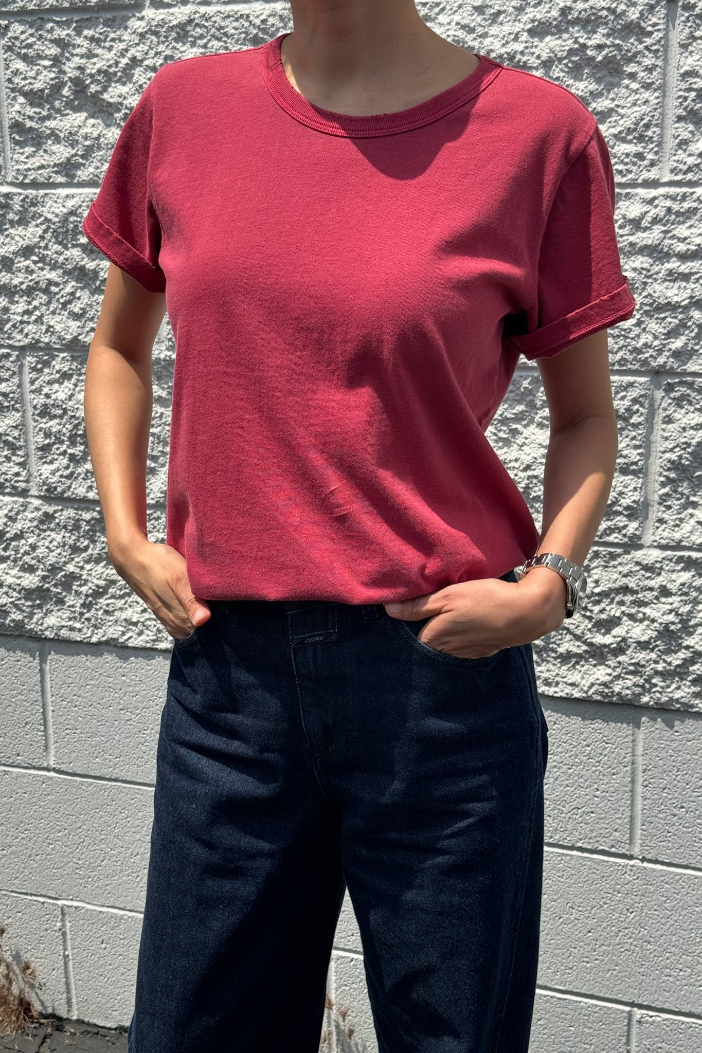 Organic Cotton Vintage Boy Tee- Crayon Red