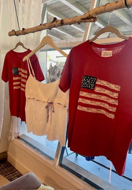 Americana embellished organic cotton short sleeve T-shirt