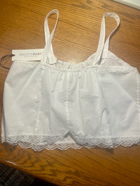 COTTON CAMI WITH VINTAGE LACE