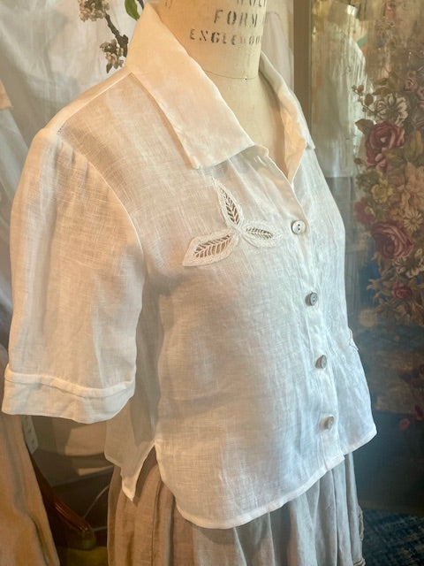 Short Sleeve Linen Blouse