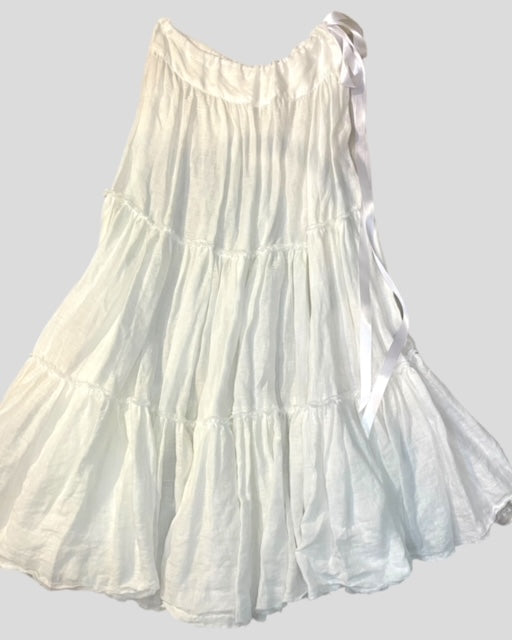 CLEMENTINE SKIRT - White Luxe Linen - Best Seller