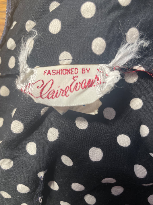 1950s Claire Evans Polka Dot Dress
