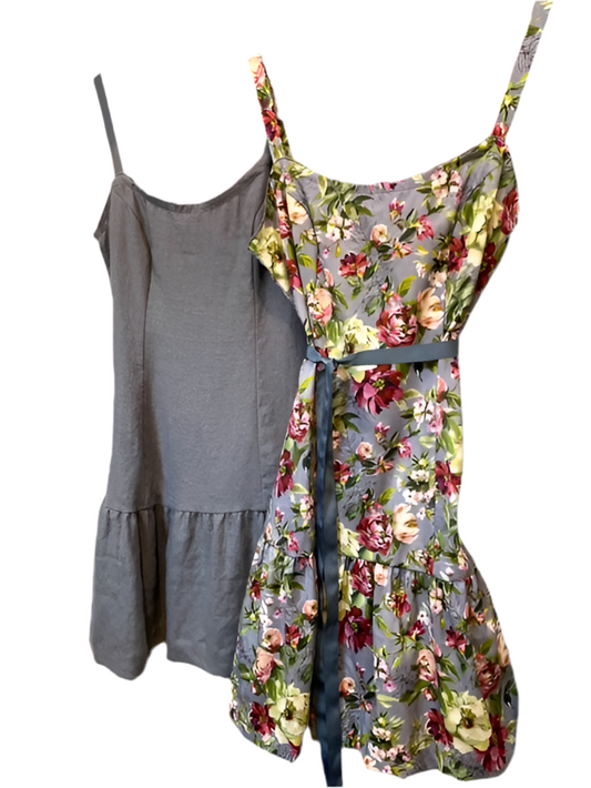 Short Slip Dress - Blooming Blue