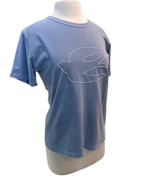 Embroidered "PEACE DOVE" Tee - Organic Cotton