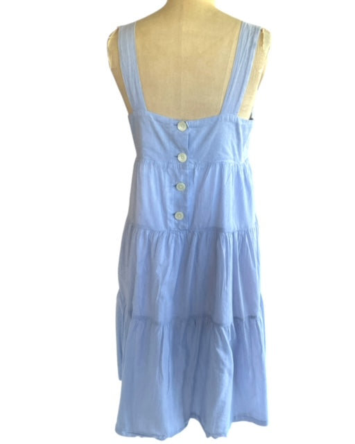 White and Blue Cotton Pin Striped Summer Dress - Madewell - Size 10 - previously loved