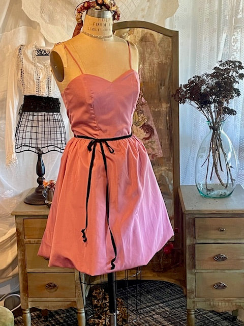 VINTAGE 1980S UPCYCLED PINK PUFF PARTY DRESS