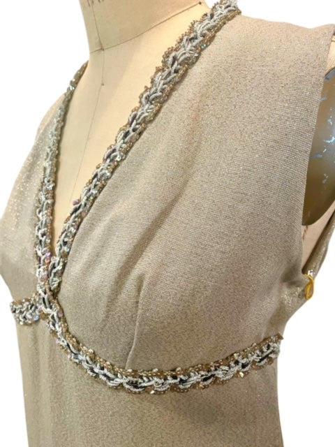 SILVER COLUMN DRESS - 1960s