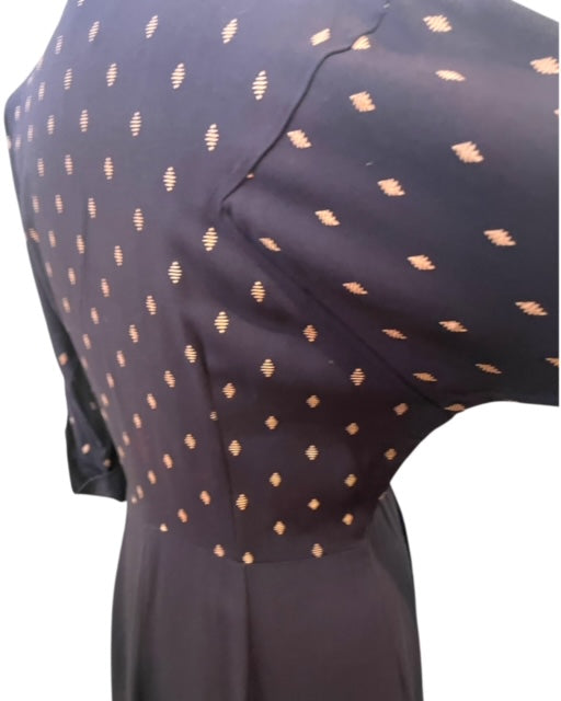 1950s Town and Cottage Navy Faille Dress