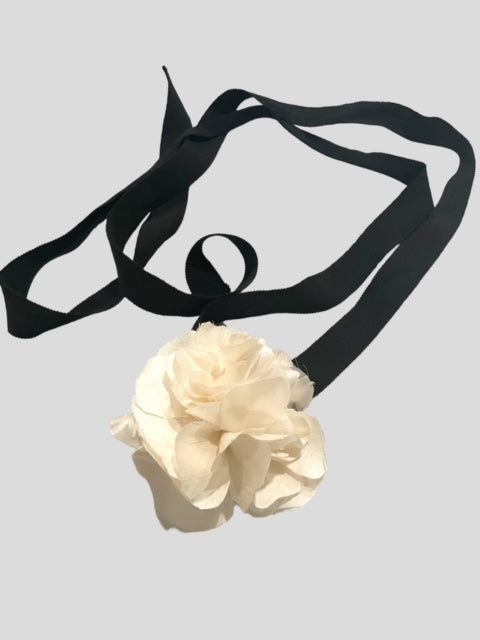 Silk Flower Ribbon Belt