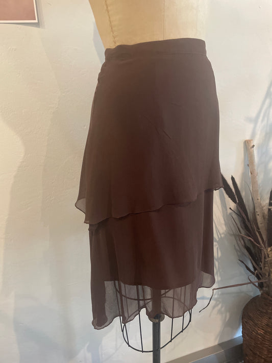 Silk Tiered Skirt