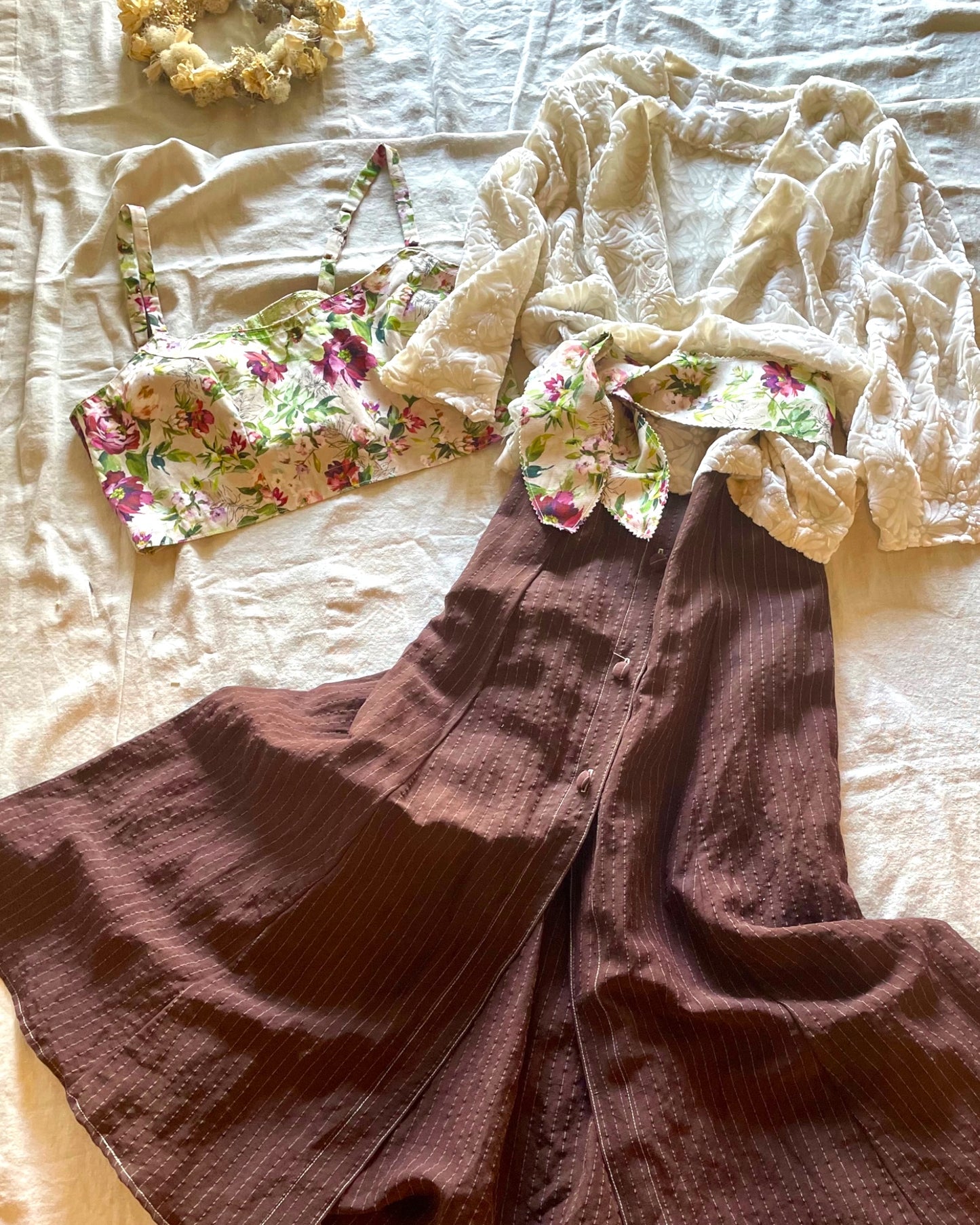Prairie Skirt - Hickory Brown Linen