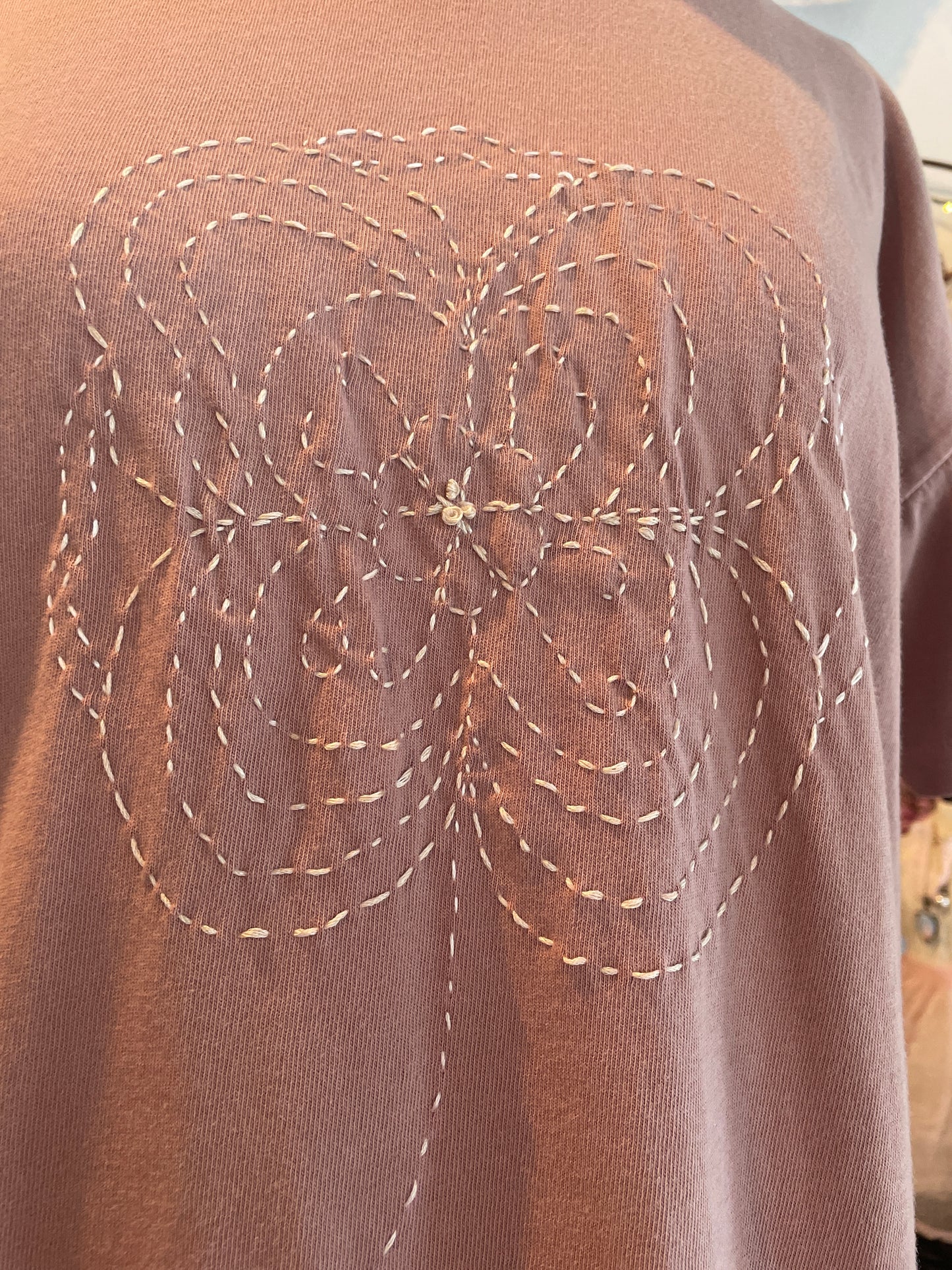 Embroidered Tee with Flower