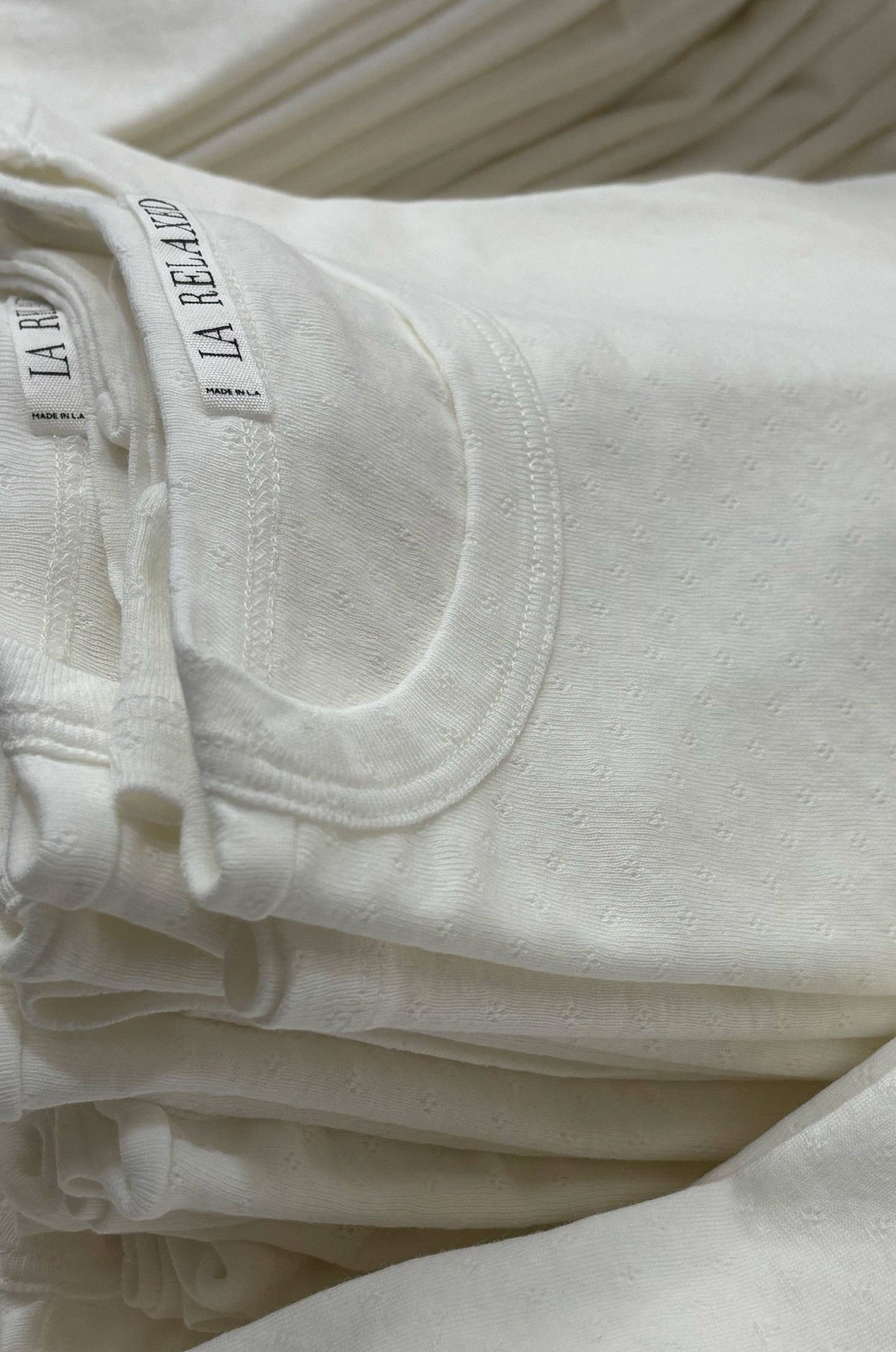 Petit Pointelle Tee: Bleu