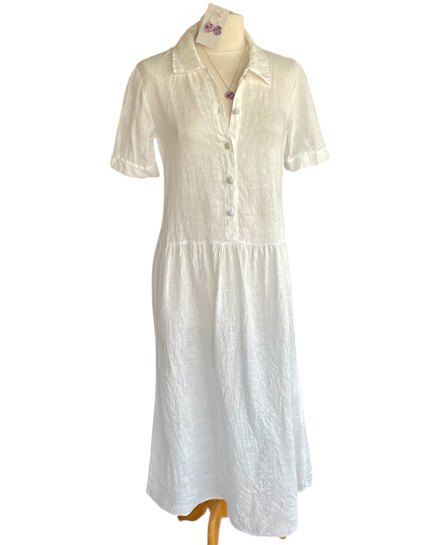 Day Dress - White Linen