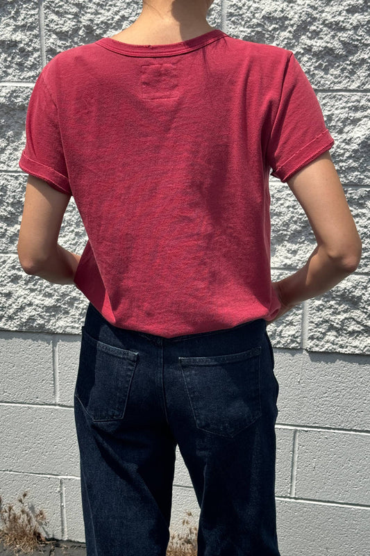 Organic Cotton Vintage Boy Tee- Crayon Red