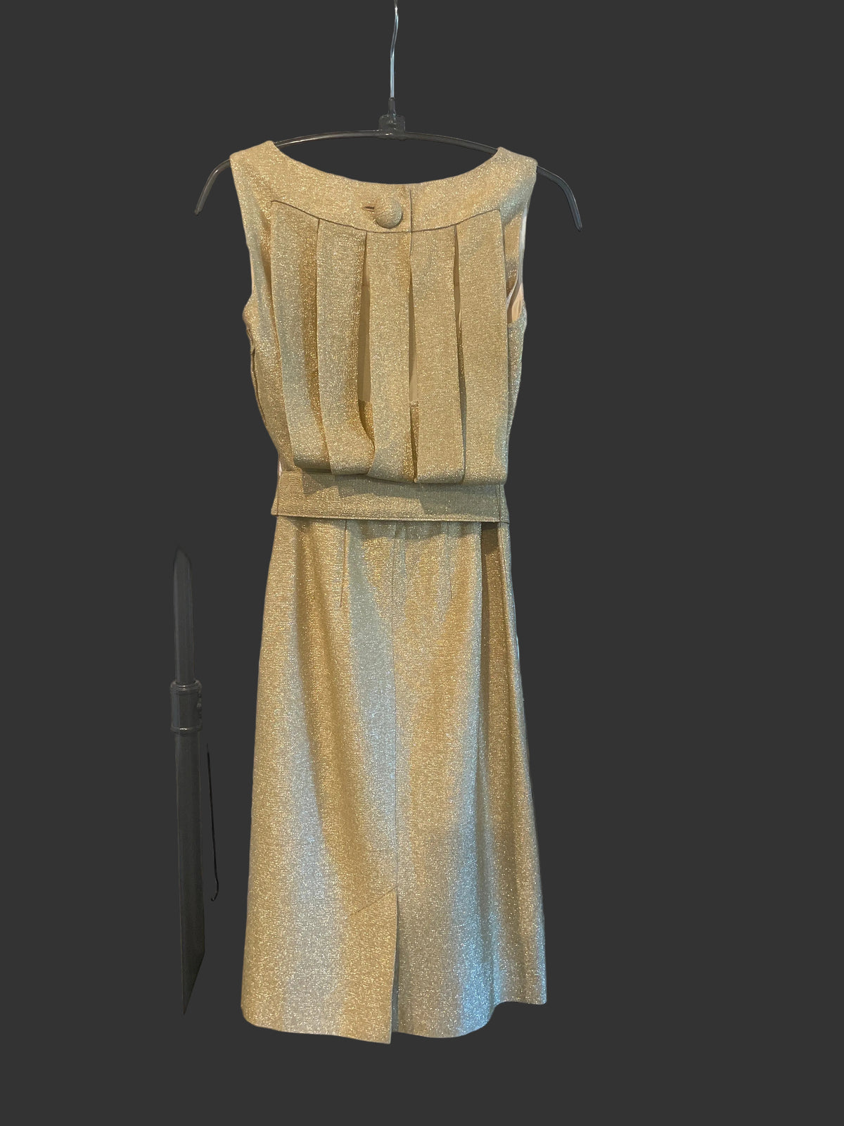 Rare 1950s gold metallic dress Alfred Werner Jrs of St. Louis