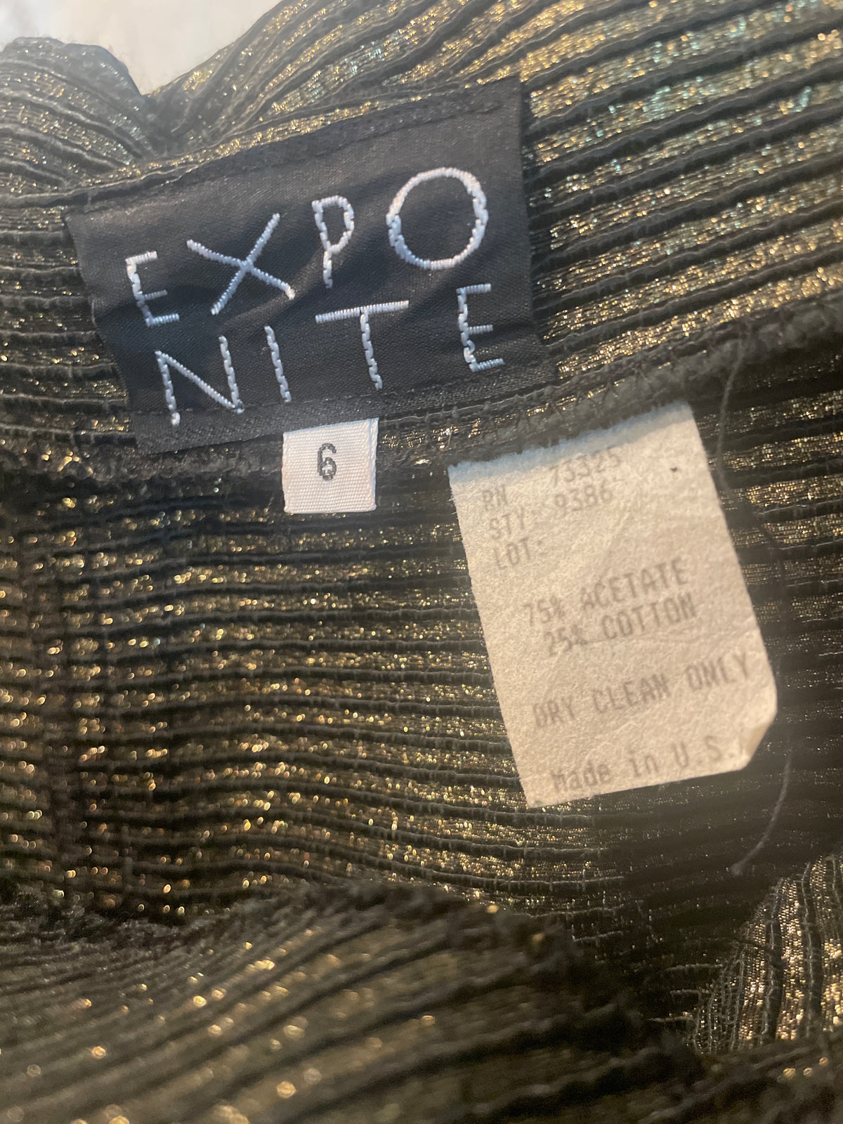 Late 1980s metallic off the shoulder mini dress Expo Nite Size 6