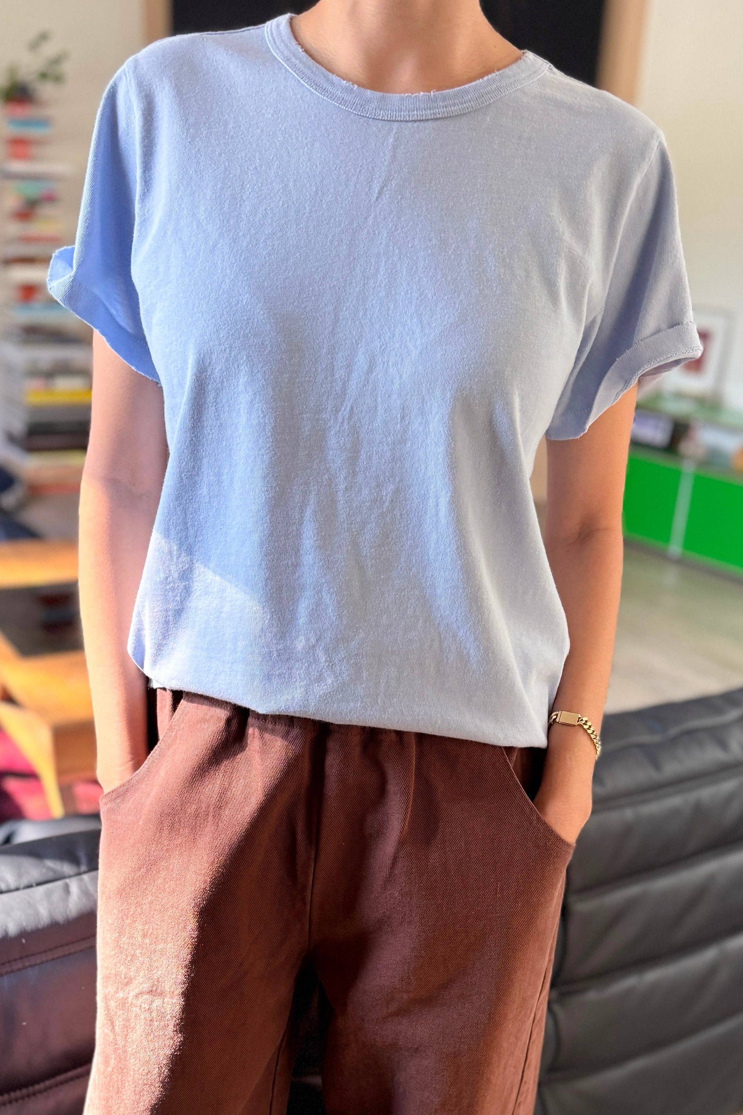 Organic Vintage Boy Tee: Serenity / Pale Blue