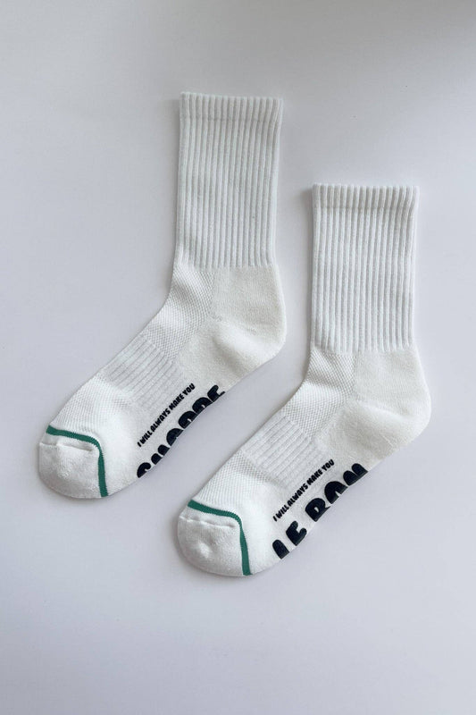 Hugger Socks: WHITE/ BLACK