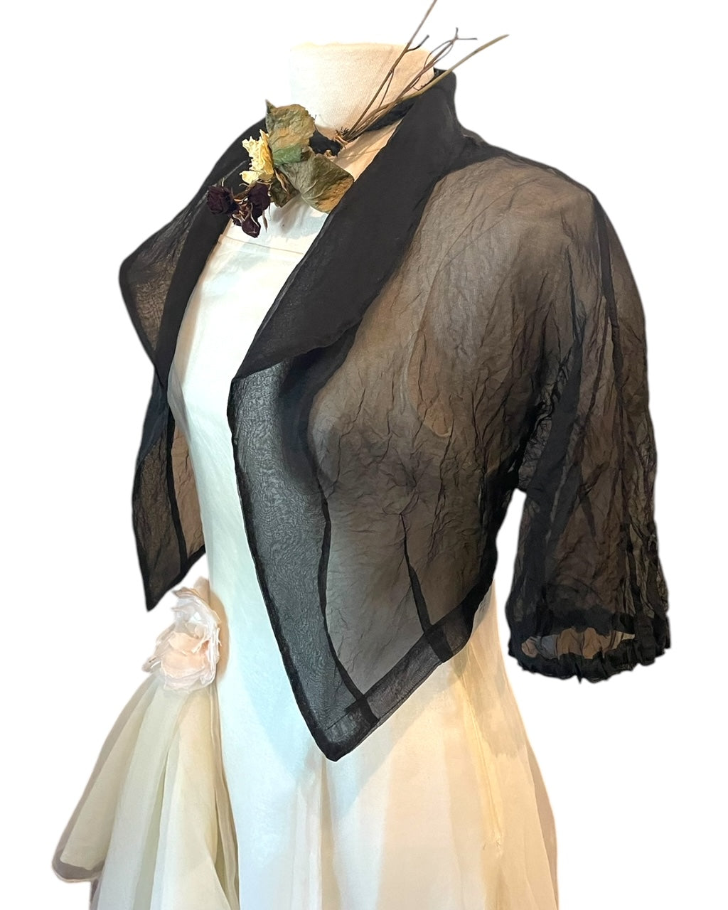 Bolero Shrug Black Silk- Popular Item