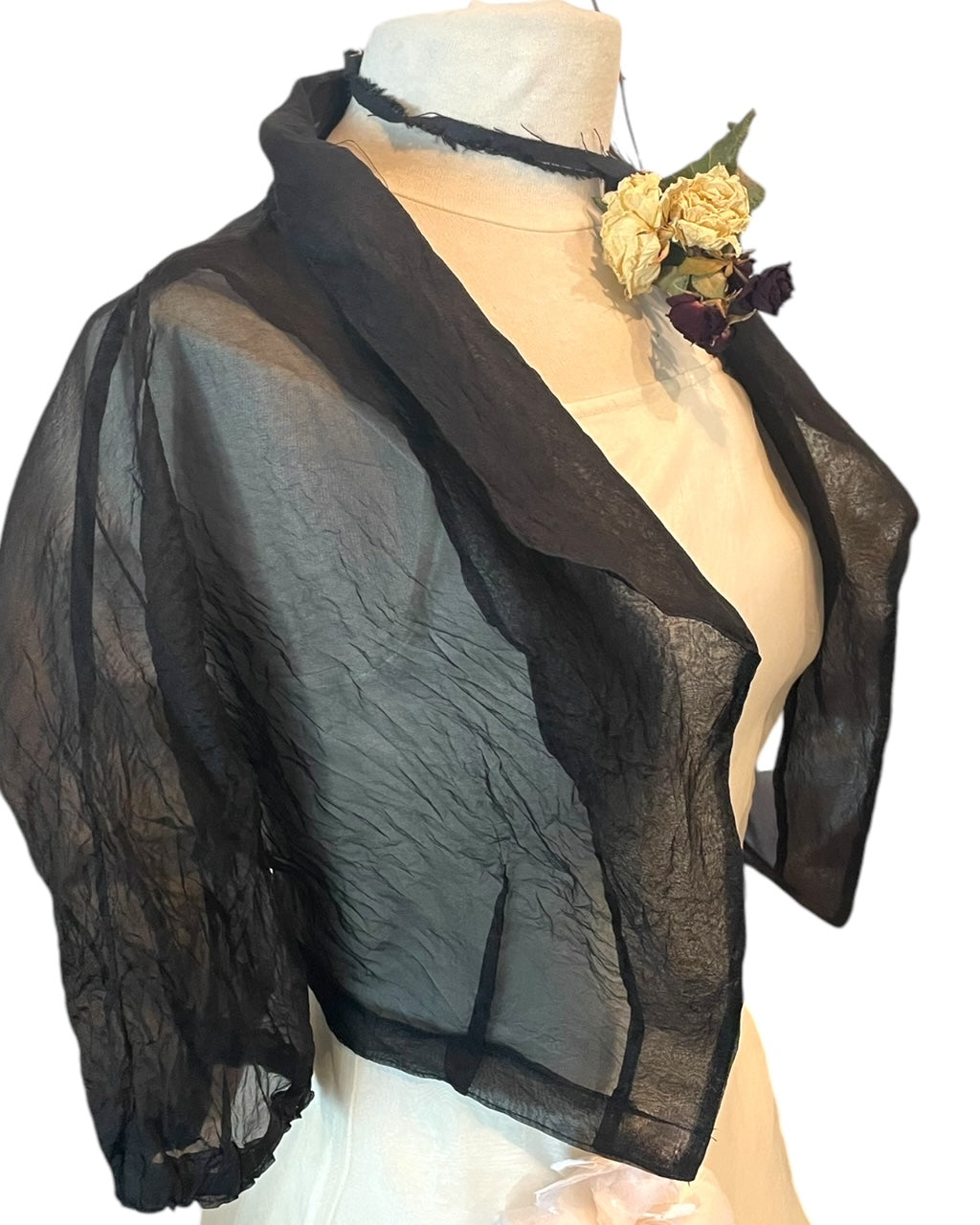 Bolero Shrug Black Silk- Popular Item