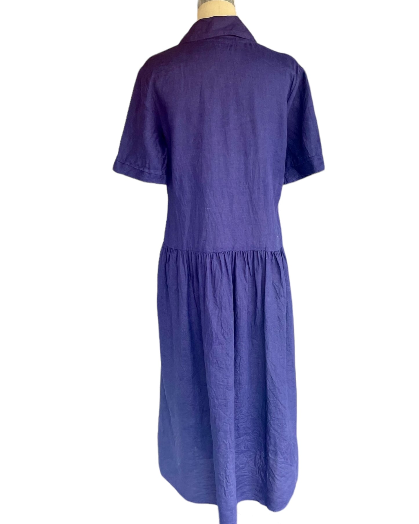 Day Dress - Navy Blue Linen