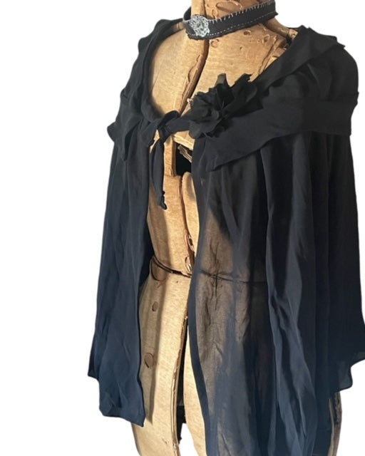 Mazie Cape - Black Rayon Georgette