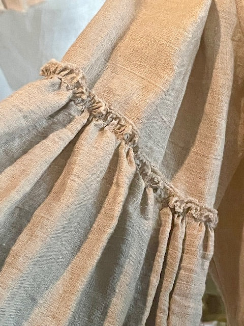 UPCYCLED COTTAGE BLOUSE IN LINEN AND LACE