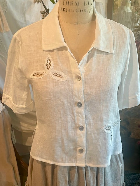 Short Sleeve Linen Blouse