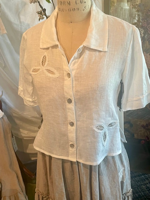 Short Sleeve Linen Blouse