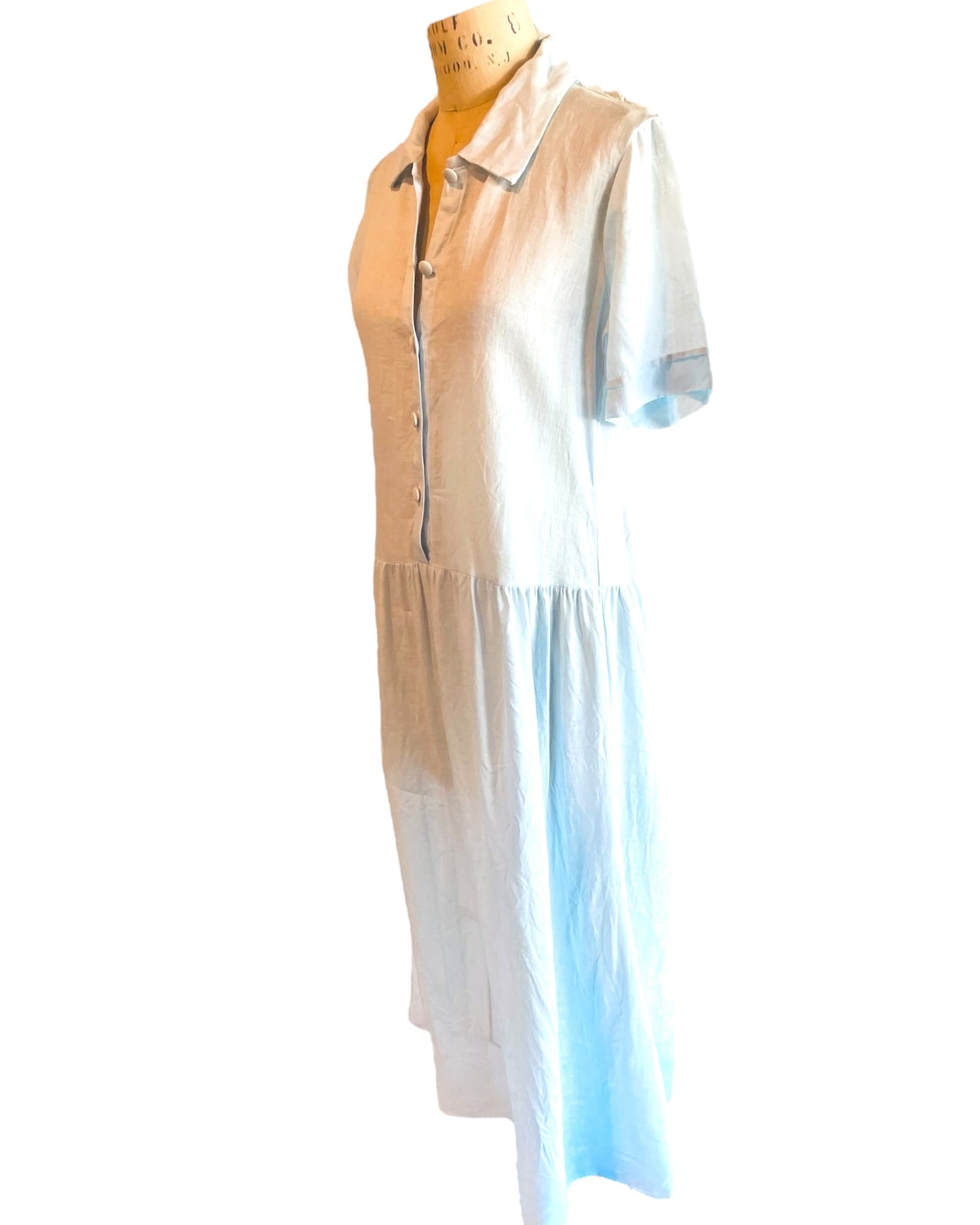 Day Dress - Barely Blue Linen