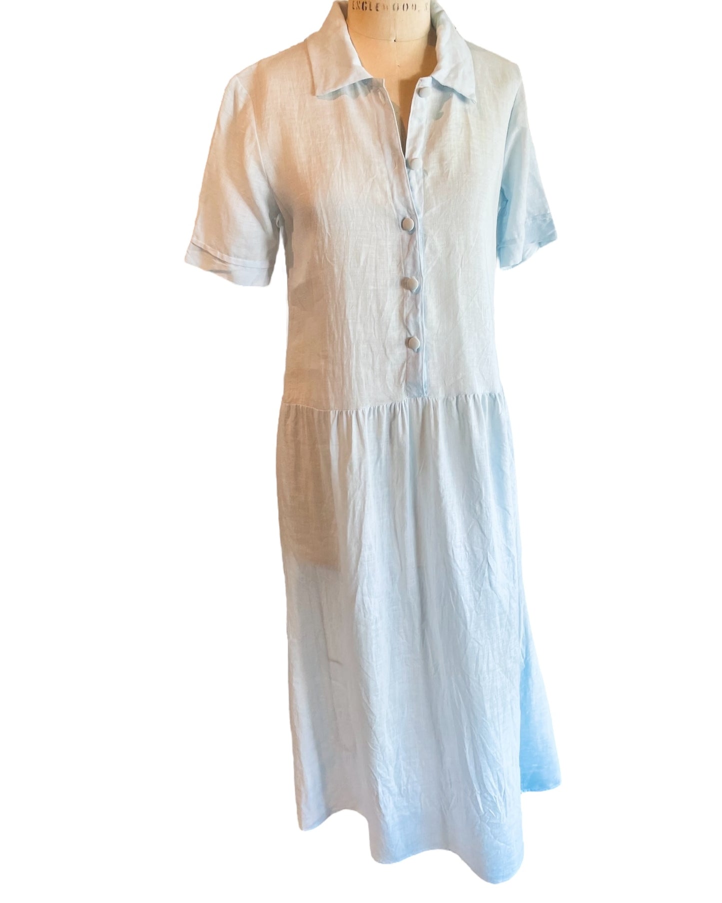 Day Dress - Barely Blue Linen