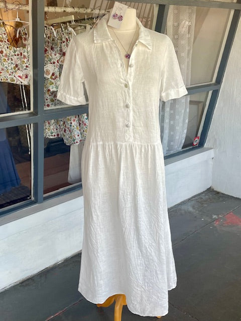 Day Dress - White Linen