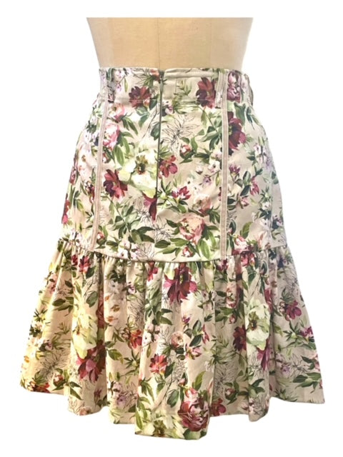 Estelle Structured Cotton Floral Skirt - Above Knee Length