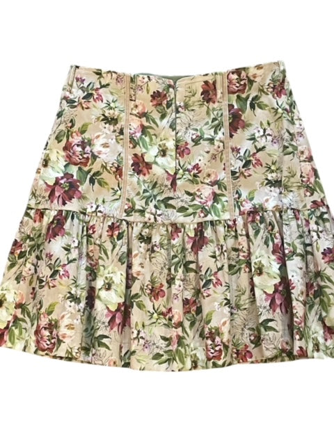 Estelle Structured Cotton Floral Skirt - Above Knee Length