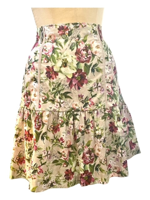 Estelle Structured Cotton Floral Skirt - Above Knee Length