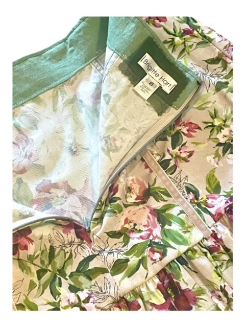 Estelle Structured Cotton Floral Skirt - Above Knee Length