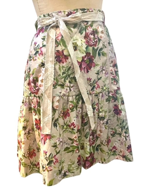 Estelle Structured Cotton Floral Skirt - Above Knee Length