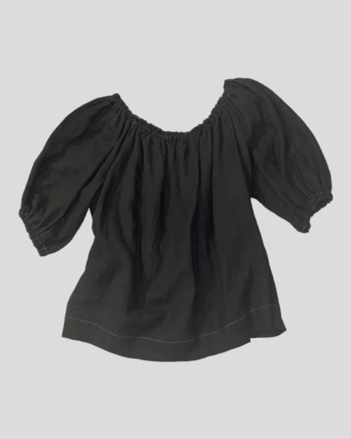 Anya Blouse - Black Linen