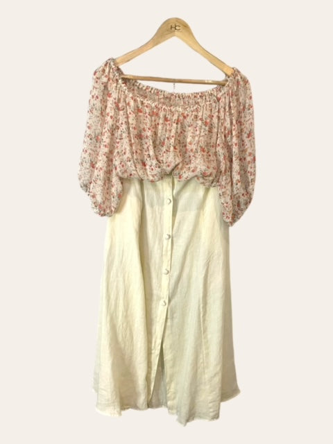 Prairie Skirt - Creme Linen