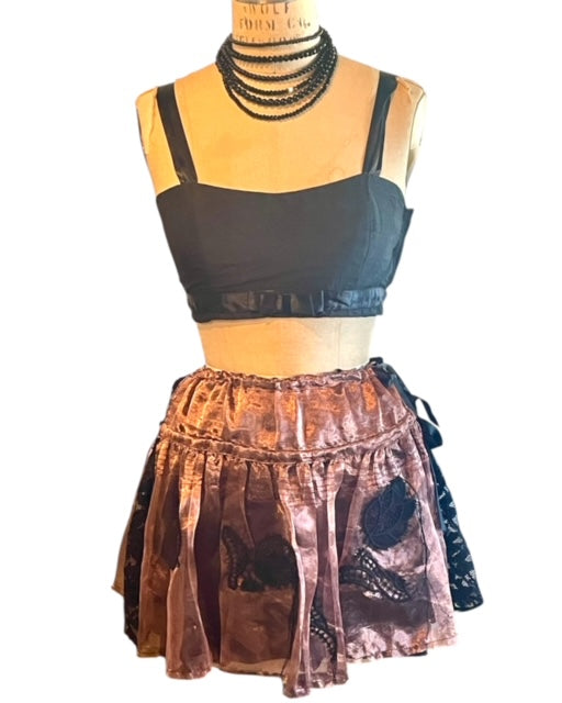 Metallic Mini Skate Skirt