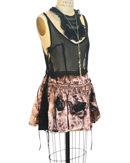 Metallic Mini Skate Skirt