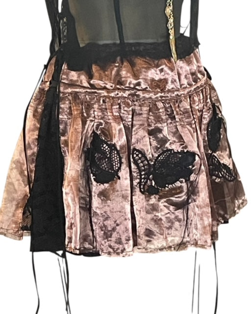 Metallic Mini Skate Skirt