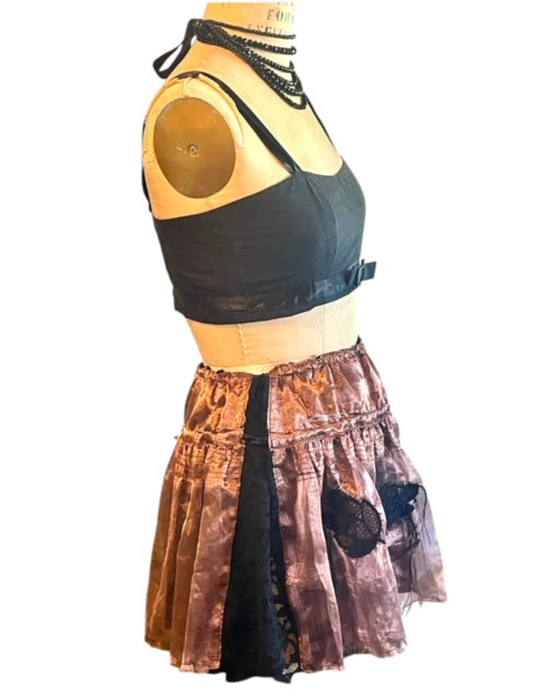 Metallic Mini Skate Skirt
