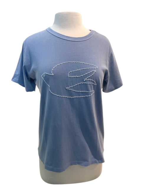 Embroidered "PEACE DOVE" Tee - Organic Cotton