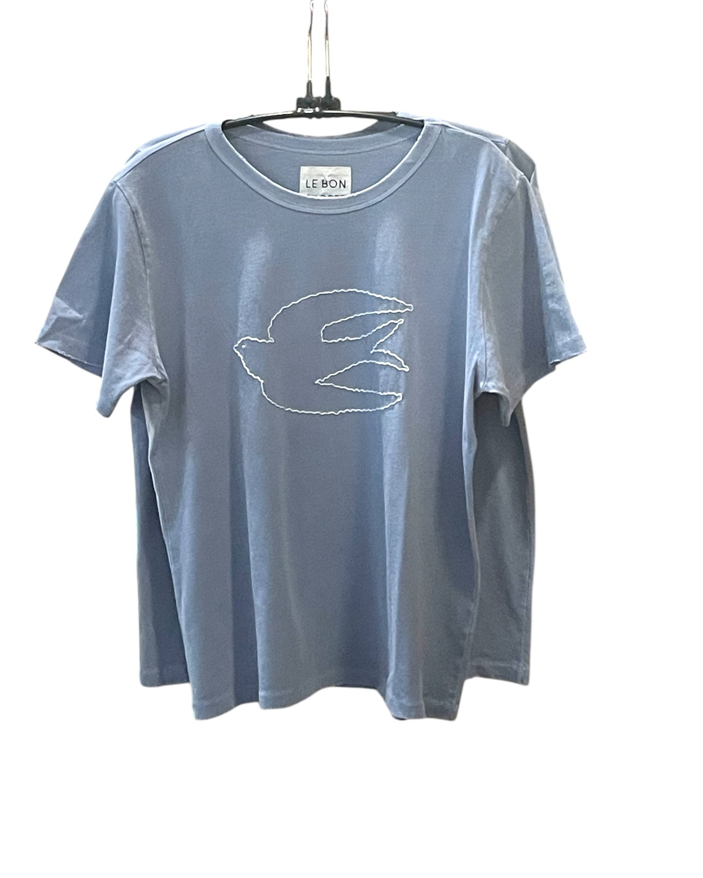 Embroidered "PEACE DOVE" Tee - Organic Cotton