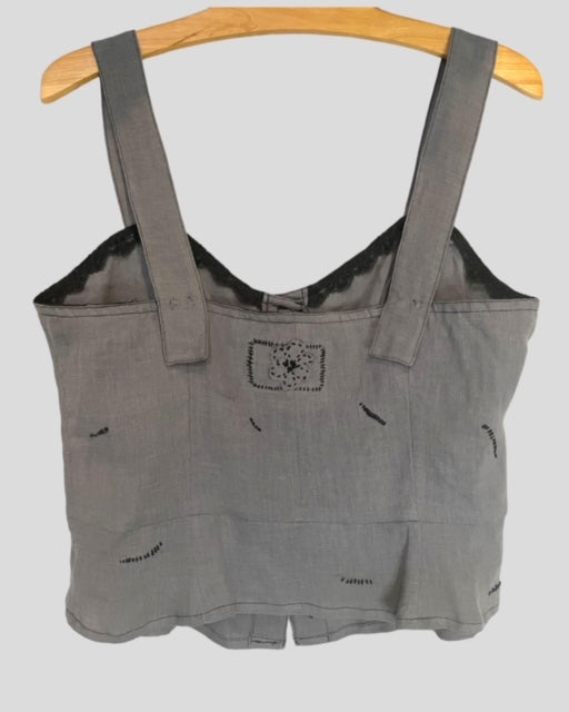 PEPLUM WAISTCOAT - VEST - POPPYSEED LINEN