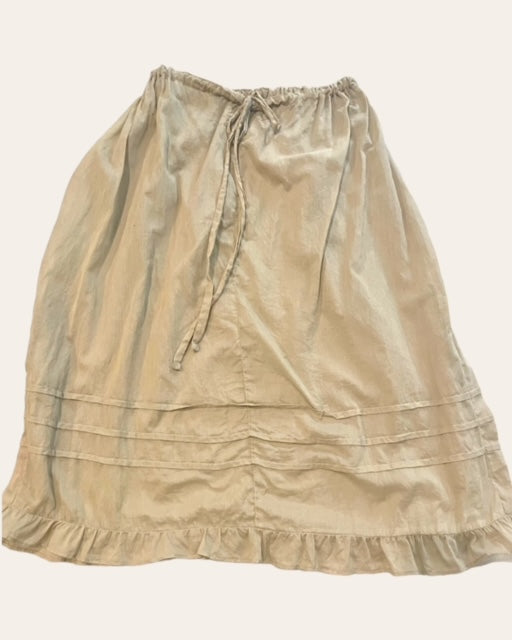 Pintuck Underskirt with Ruffles - Beige